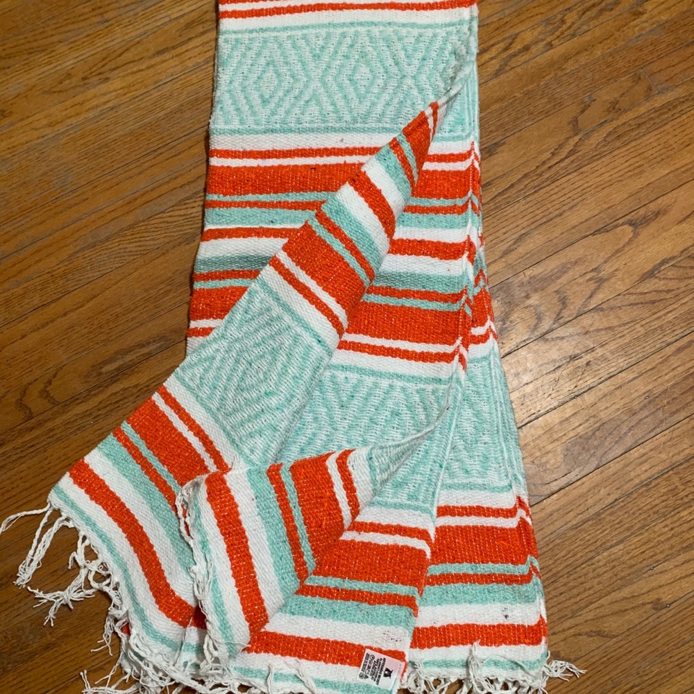 Mexican blanket with carrying straps